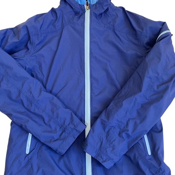 REI Girls Sz L (14-16) Water Resistant Jacket Hooded Lightweight Blue Fall - Picture 8 of 16